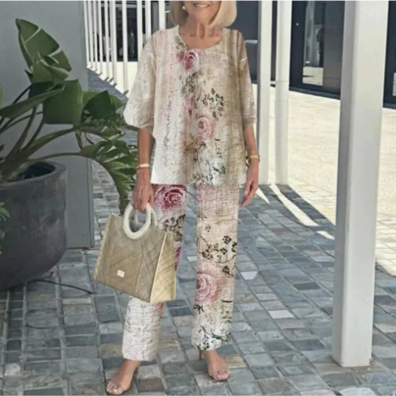 Comfortable 2-Piece Outfit Set - Lightweight Pants Tops