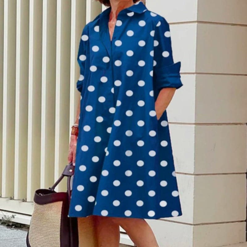 Floral Polka Dot A-Line Dress for Women