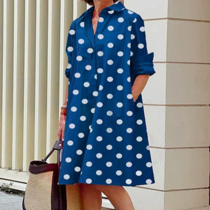 Floral Polka Dot A-Line Dress for Women