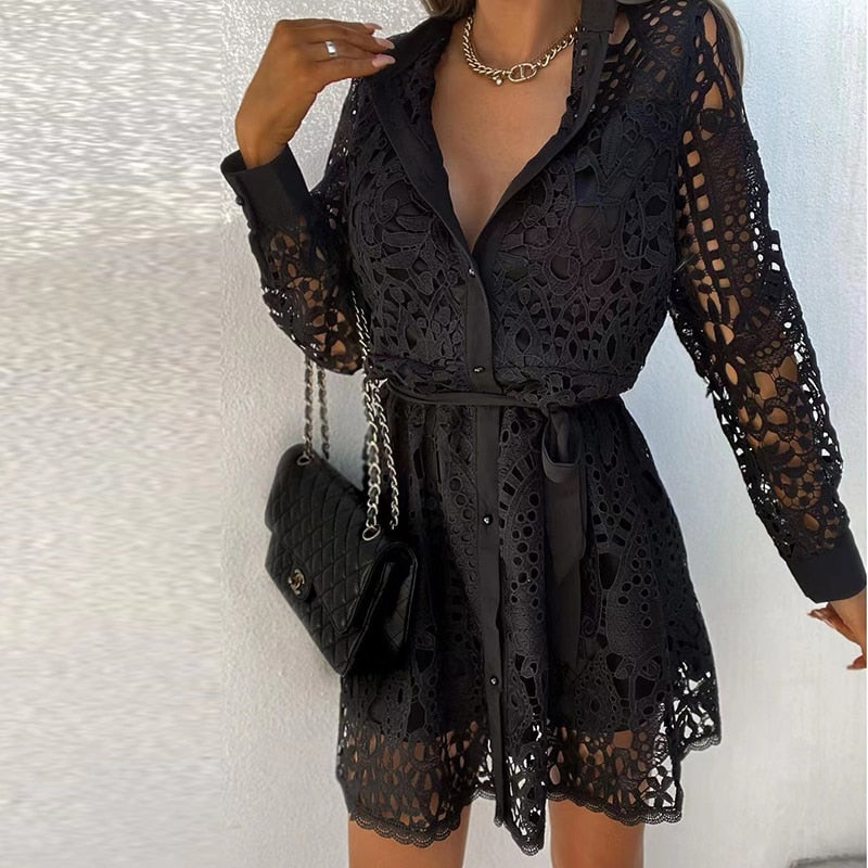 Feminine Short Sleeveless Mini Dress with Buttons