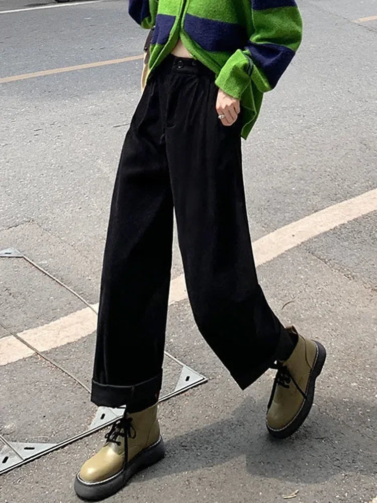 Comfortable High Waist Corduroy Pants for Women