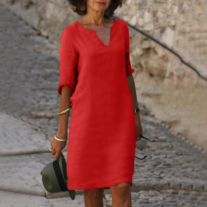 Sunny Sleeveless V Neck Summer Dress - Nocini