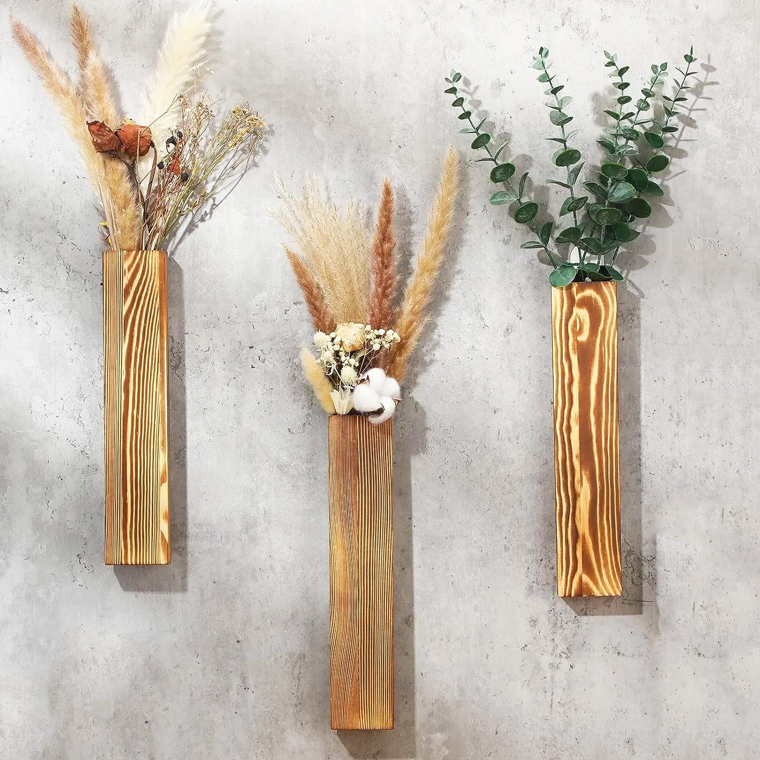 Natural Wood Decorative Wall Vase - Nocini