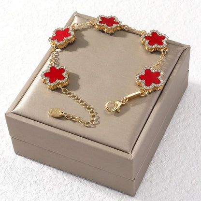 Sparkling Clover Chain Bracelet
