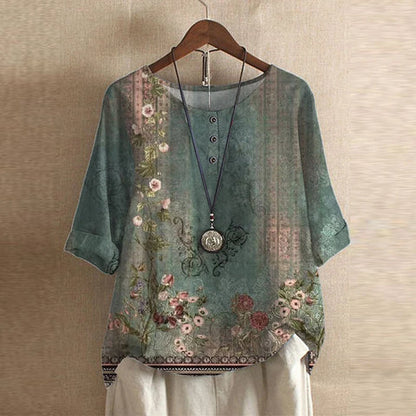 Casual Short Sleeve Women's Button Blouse - Nocini