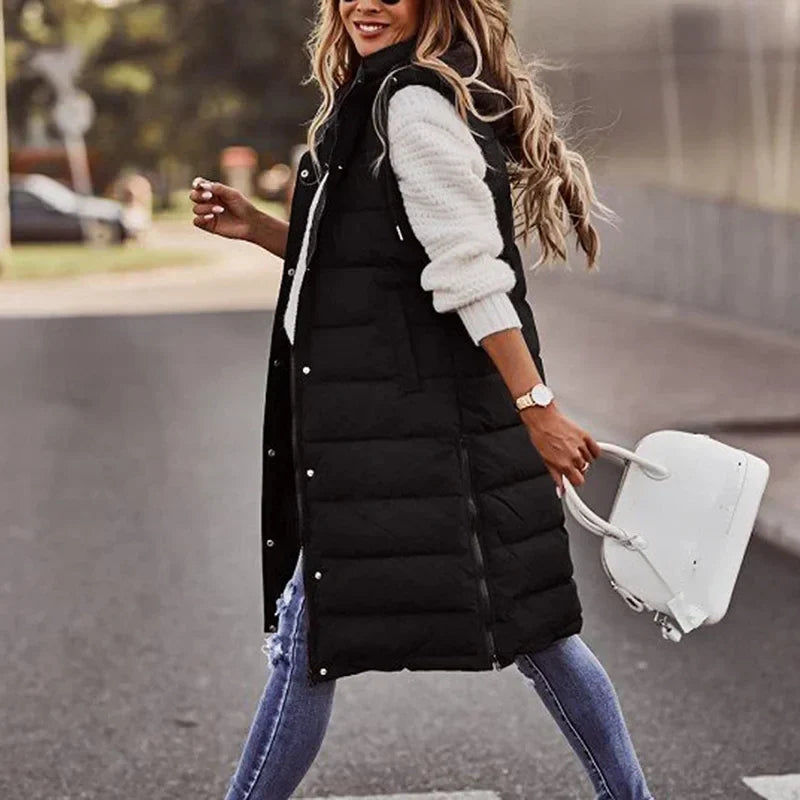 Warm Quilted Women's Hooded Vest
