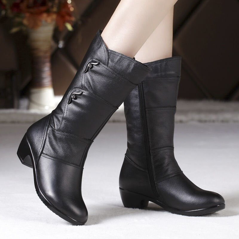 Tall Womens Leather Knee High Boots