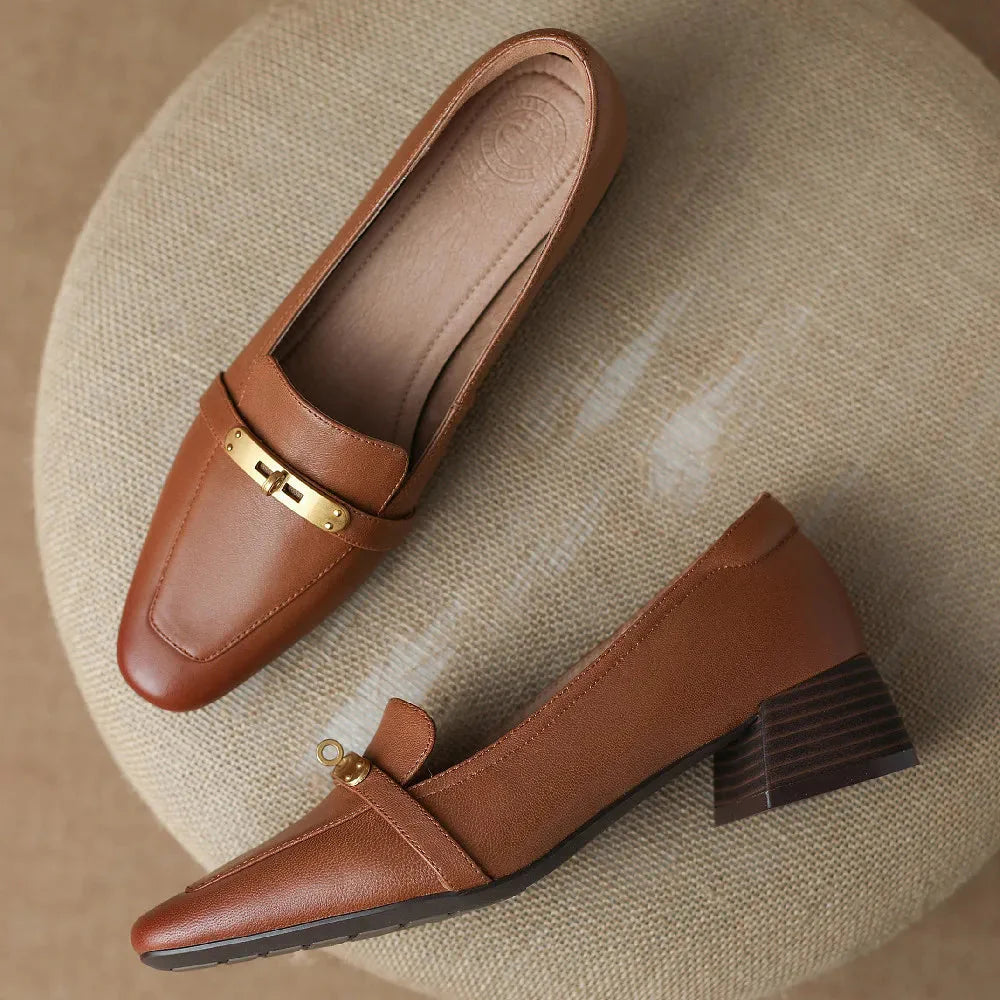 Aveline Genuine Leather Heels Caliboot