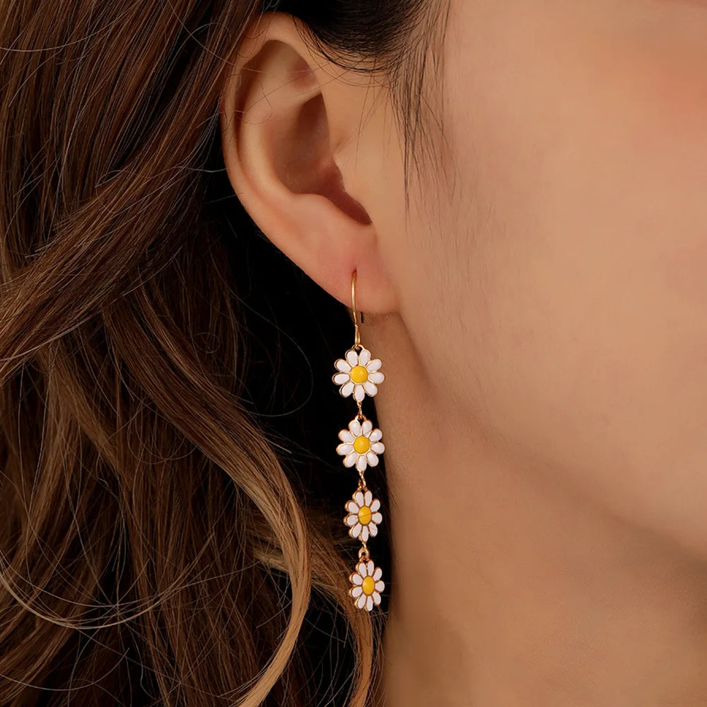 Floral Drop Dangle Earrings - Nocini