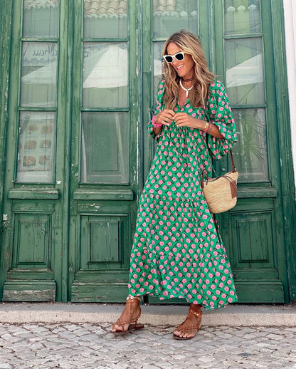 Vibrant Floral Maxi Dress for Women