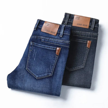 Faded Blue Distressed Denim Jeans
