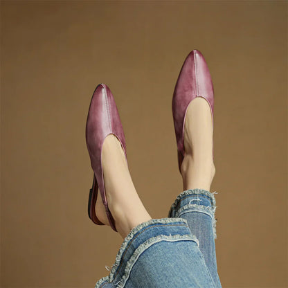 Elegant Pointy Toe Slip On Flats