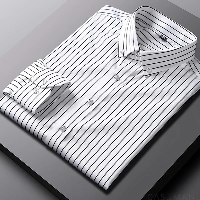 Casual Breton Style Cotton Shirt