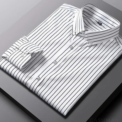 Casual Breton Style Cotton Shirt
