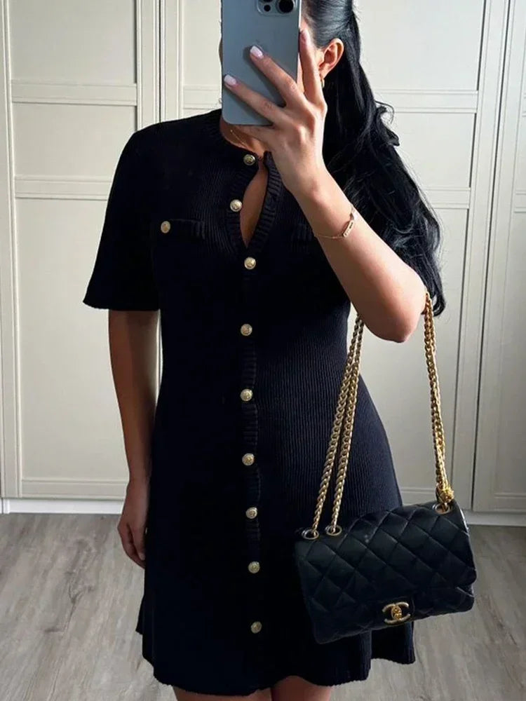 Fashionable Short Sleeved Knit Dress