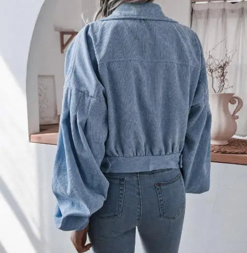 Rugged Corduroy Denim Short Jacket