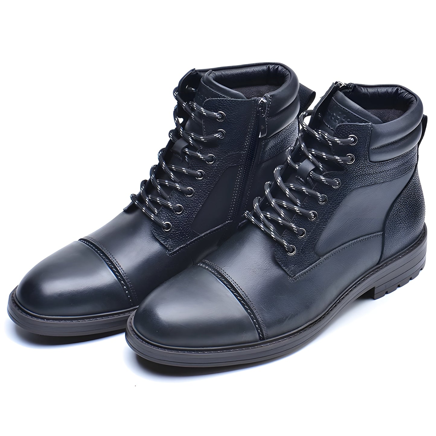 Tall Brown Genuine Leather Boots