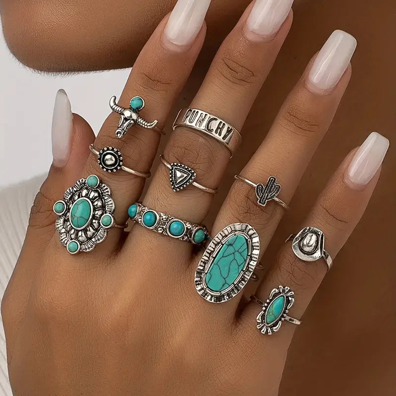 Classic 10-Piece Cowboy Ring Set