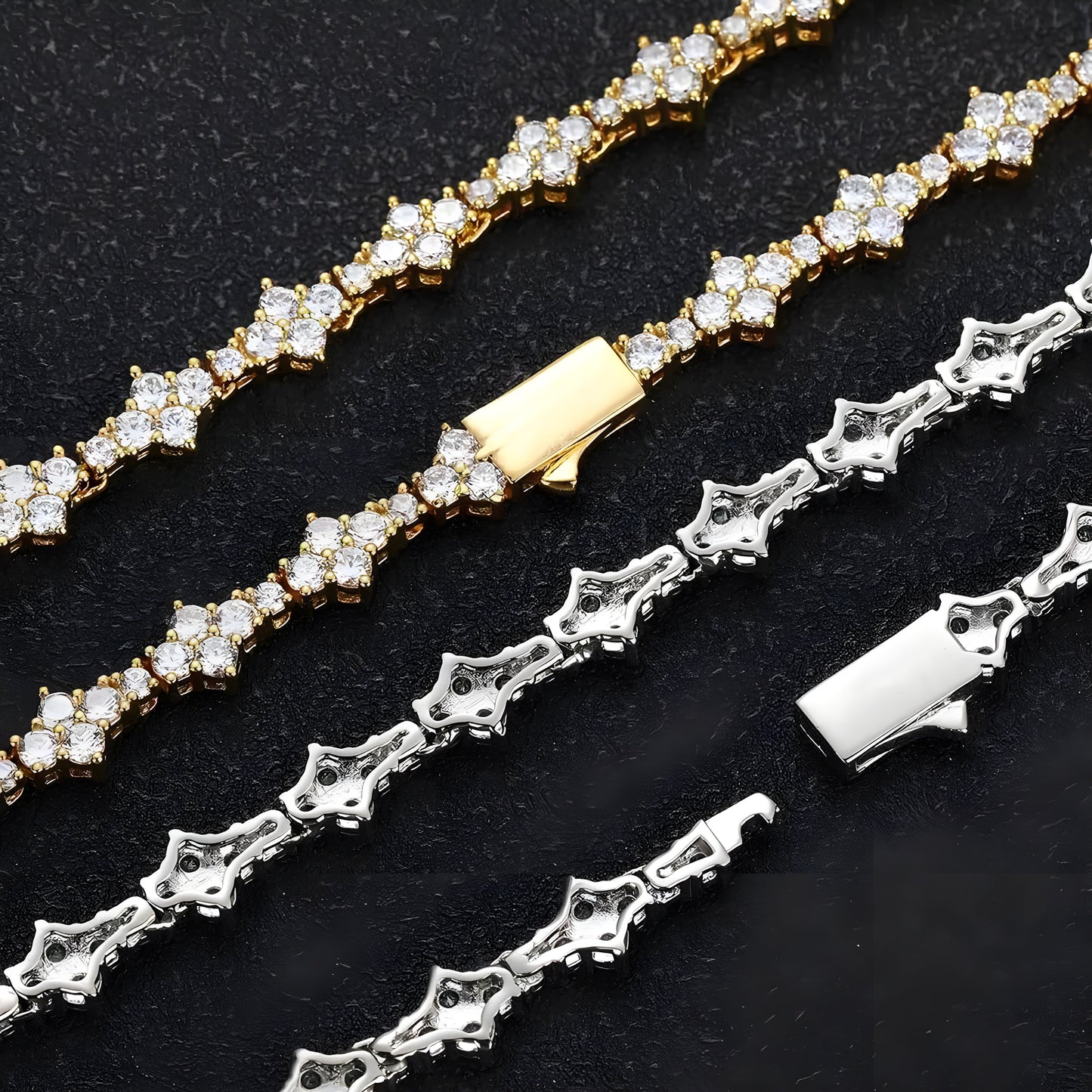Sparkling Flower Charm Bracelet