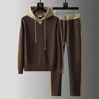 Casual Colorblock Mens Athletic Tracksuit Set
