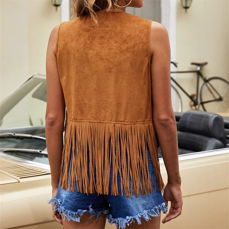 Classic Fringed Leather Waistcoat