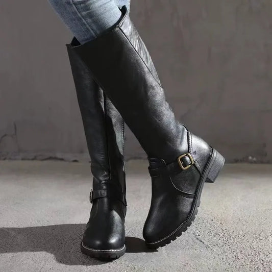 Tall Brown Leather Riding Boots - Nocini