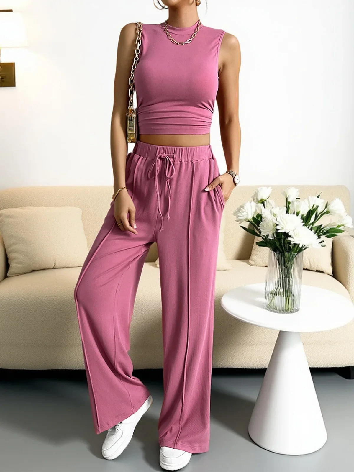 Women's Lightweight 2 Piece Summer Pants Set
