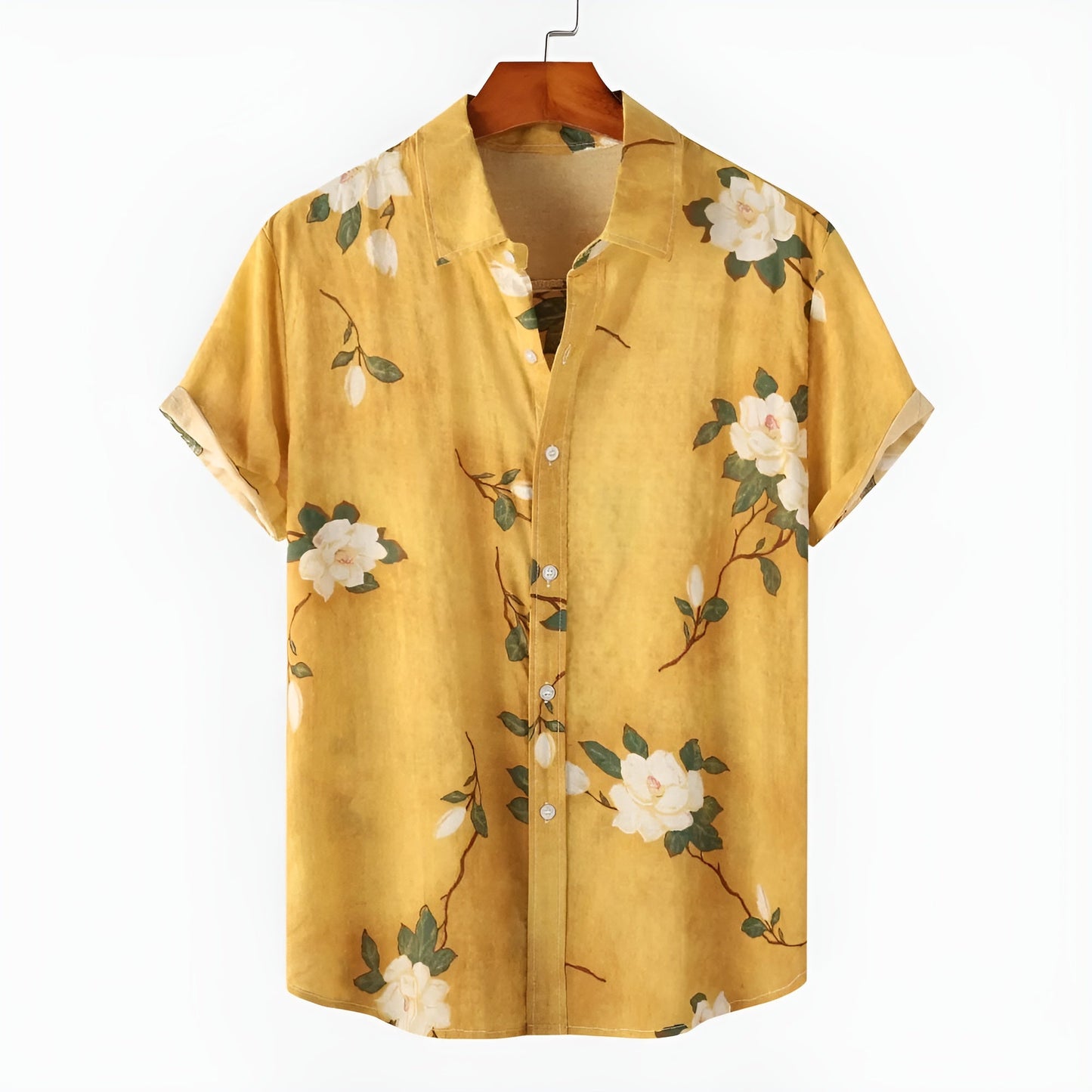Colorful Floral Pattern Short Sleeve Casual Shirt