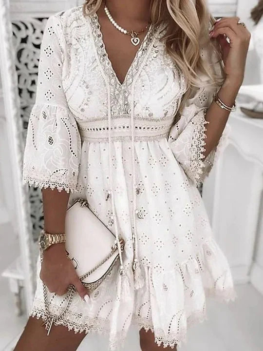 Chic Floral Embroidered Sundress - Olytrend