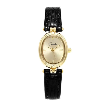 Elegant Oval Wrist Watch | Leather Strap Adjustable Watch