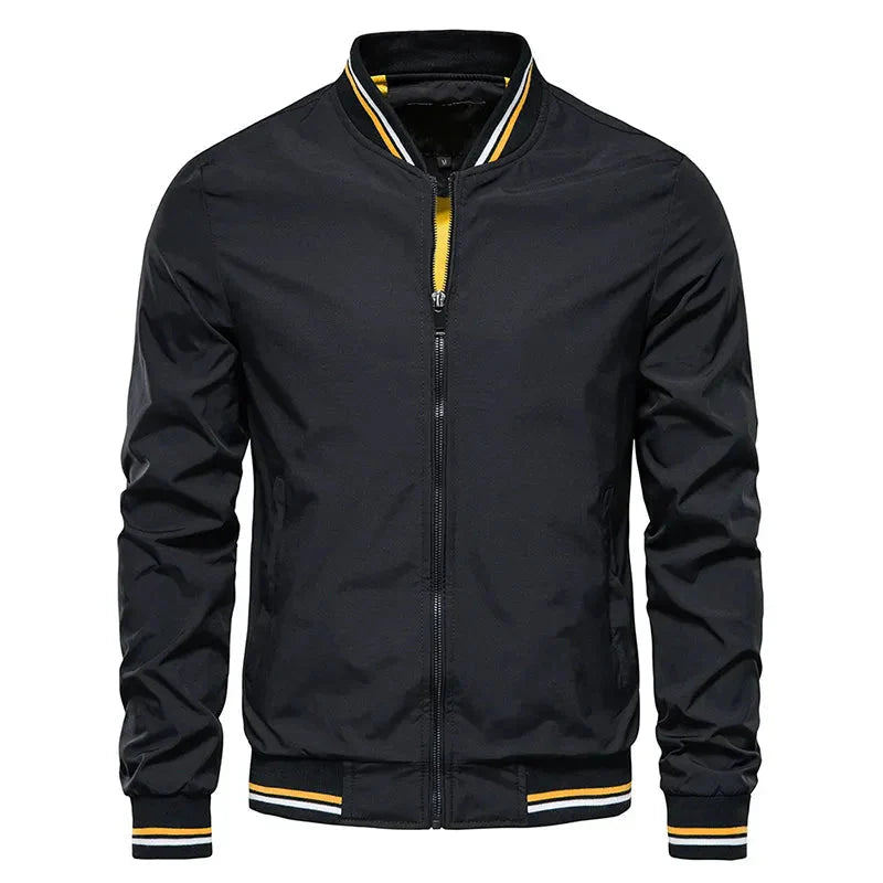 Classic Fit Striped Bomber Jacket