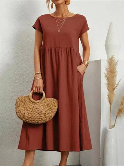Classic Casual Crew Neck Dress