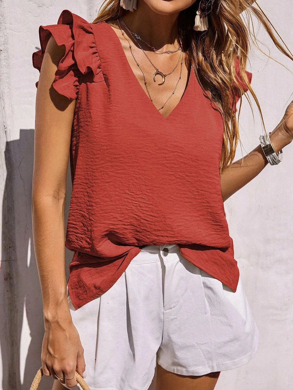 Floral Cold Shoulder Women's Summer Blouse
