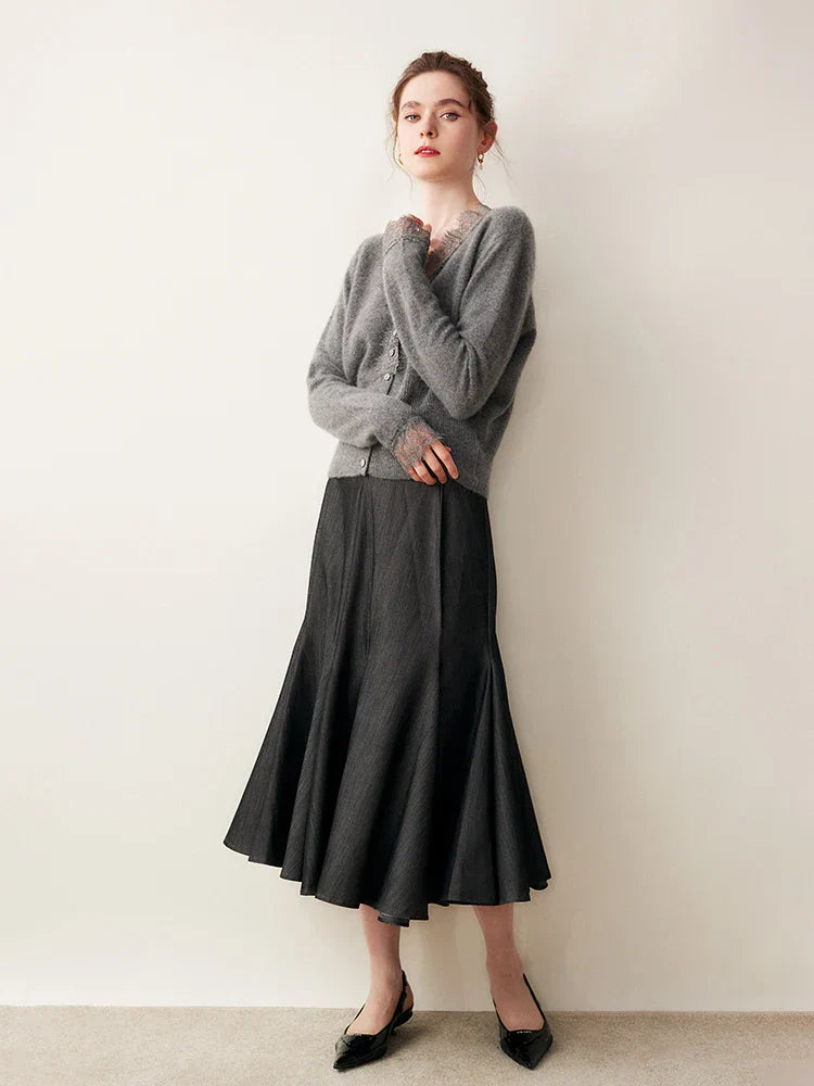 Feminine Lace Cardigan with Button Front