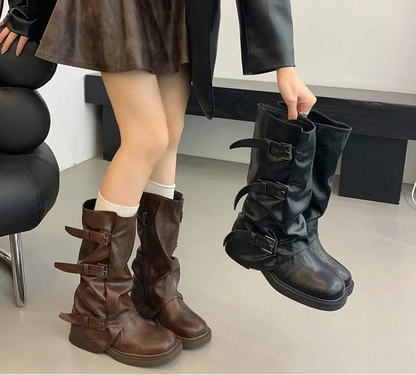 Vintage Chic Mid Calf Fashion Boots for Women - Nocini