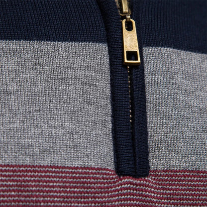 Classic Crew Neck Zip Sweater
