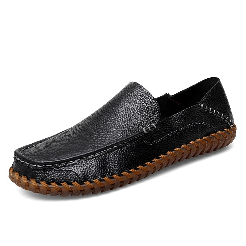 Slip On Leather Moc Loafers for Men - Comfortable Casual Shoes