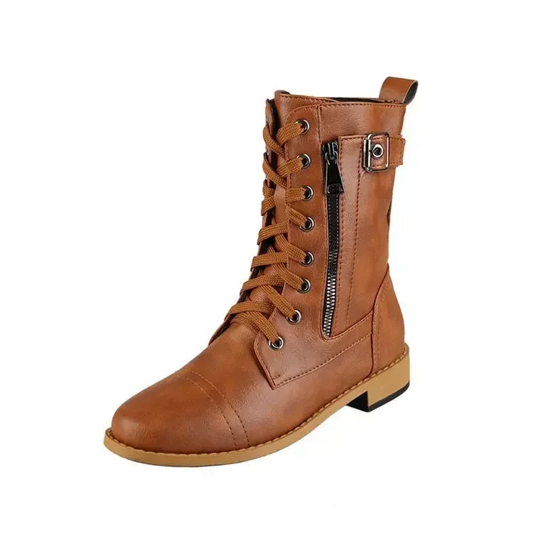 Tough Black Lace Up Ankle Boots