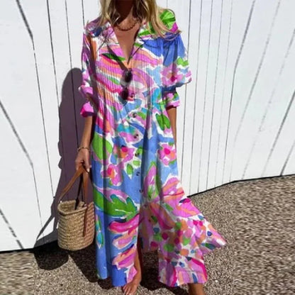 Elegant Women's Classic Collar Maxi Dress
