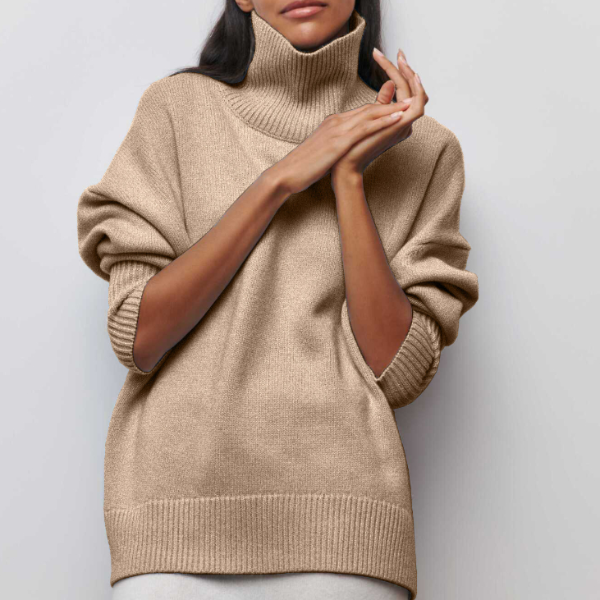 Cozy Women's Crew Neck Jumper Soft Knit Oversized Fit
