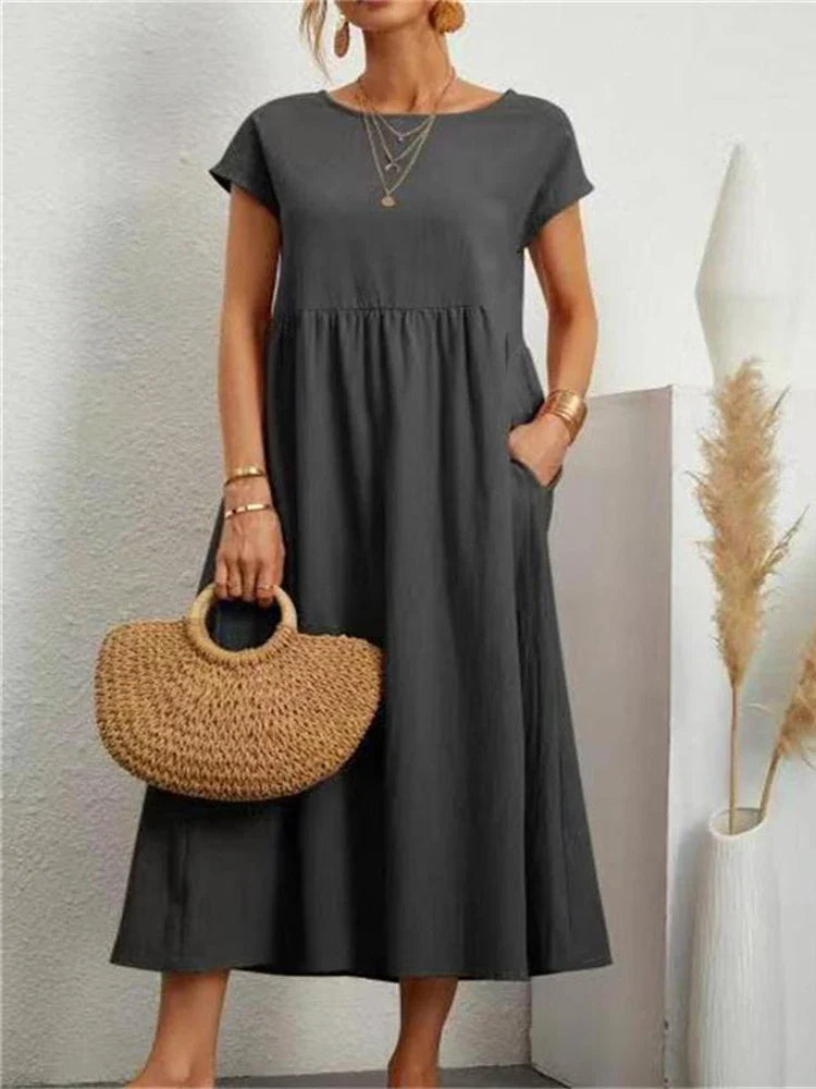 Classic Casual Crew Neck Dress