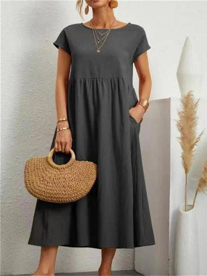 Classic Casual Crew Neck Dress
