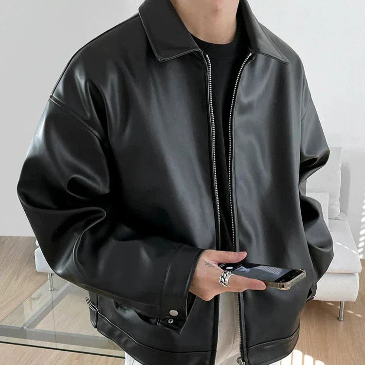 Classic Men's Vintage Leather Aviator Jacket - Nocini