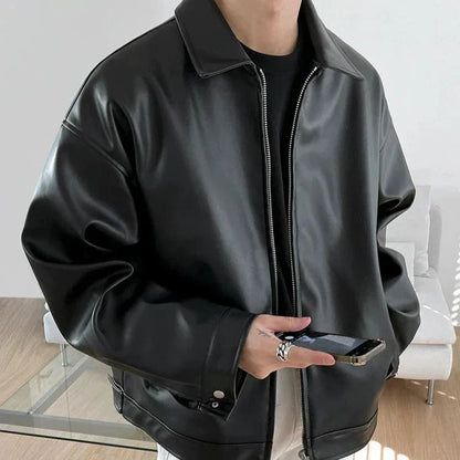 Classic Men's Vintage Leather Aviator Jacket - Nocini