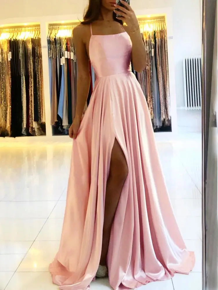 Elegant Pink Bridal Party Dress