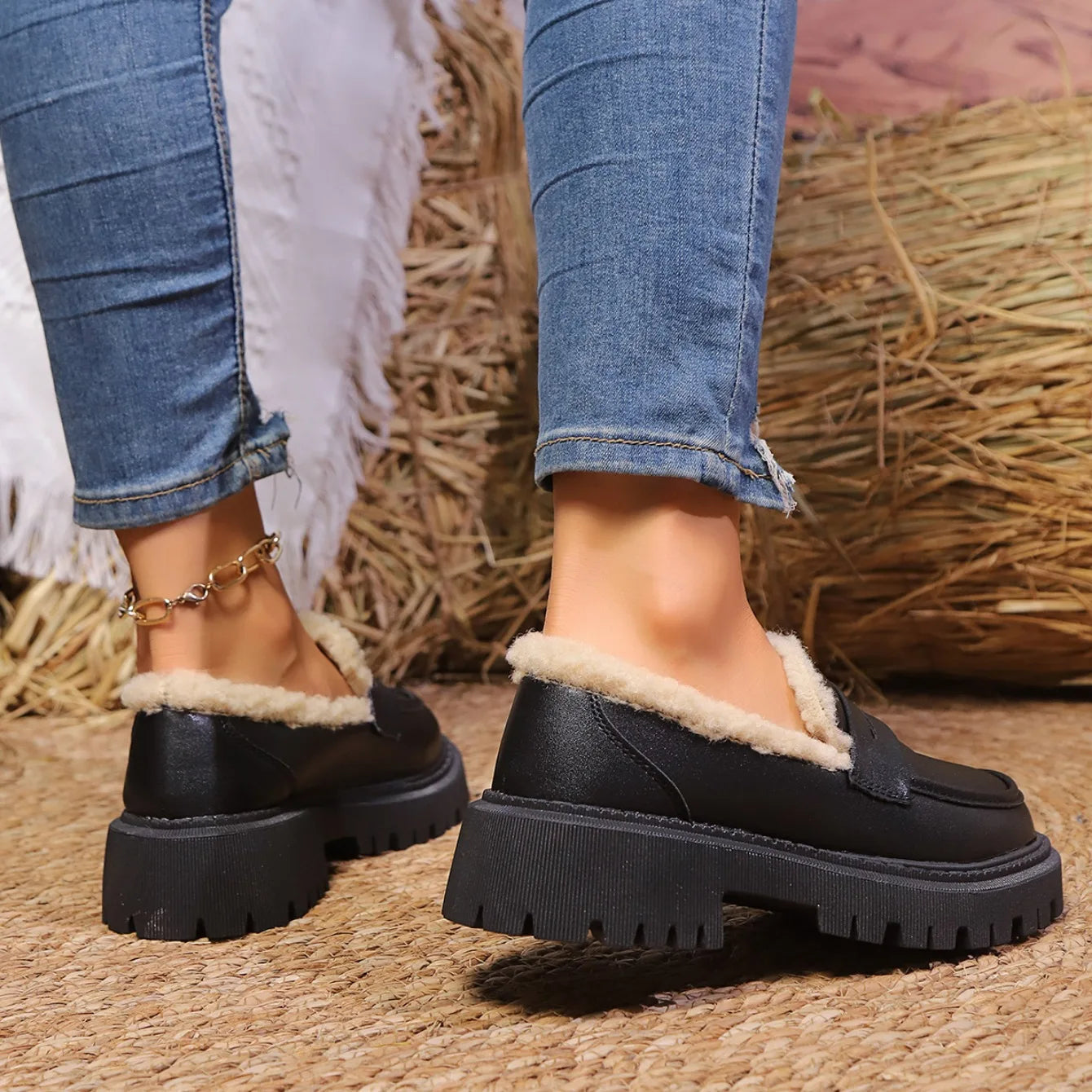 Fuzzy Inside Comfort Loafers