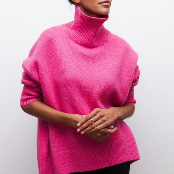 Cozy Women's Crew Neck Jumper Soft Knit Oversized Fit