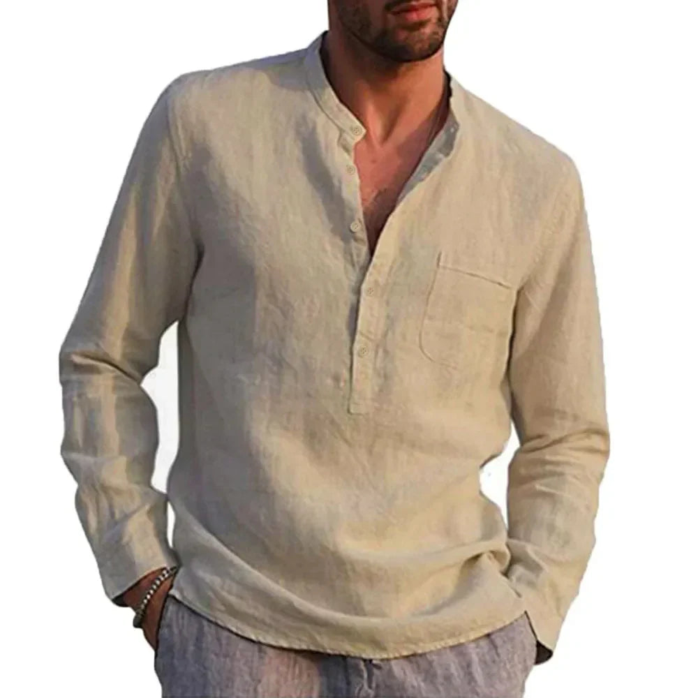 Casual Long Sleeve Men's Shirt Natural Fit - Nocini