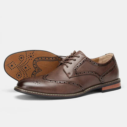 Classic Black Leather Oxford Dress Shoes