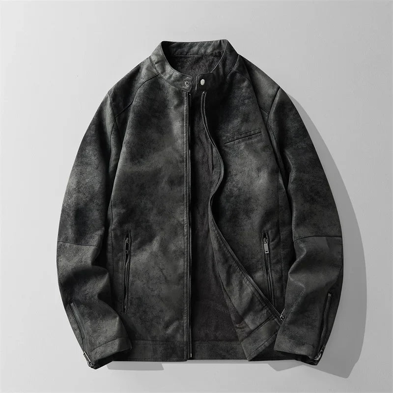 Rugged Biker Leather Jacket